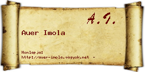Auer Imola névjegykártya